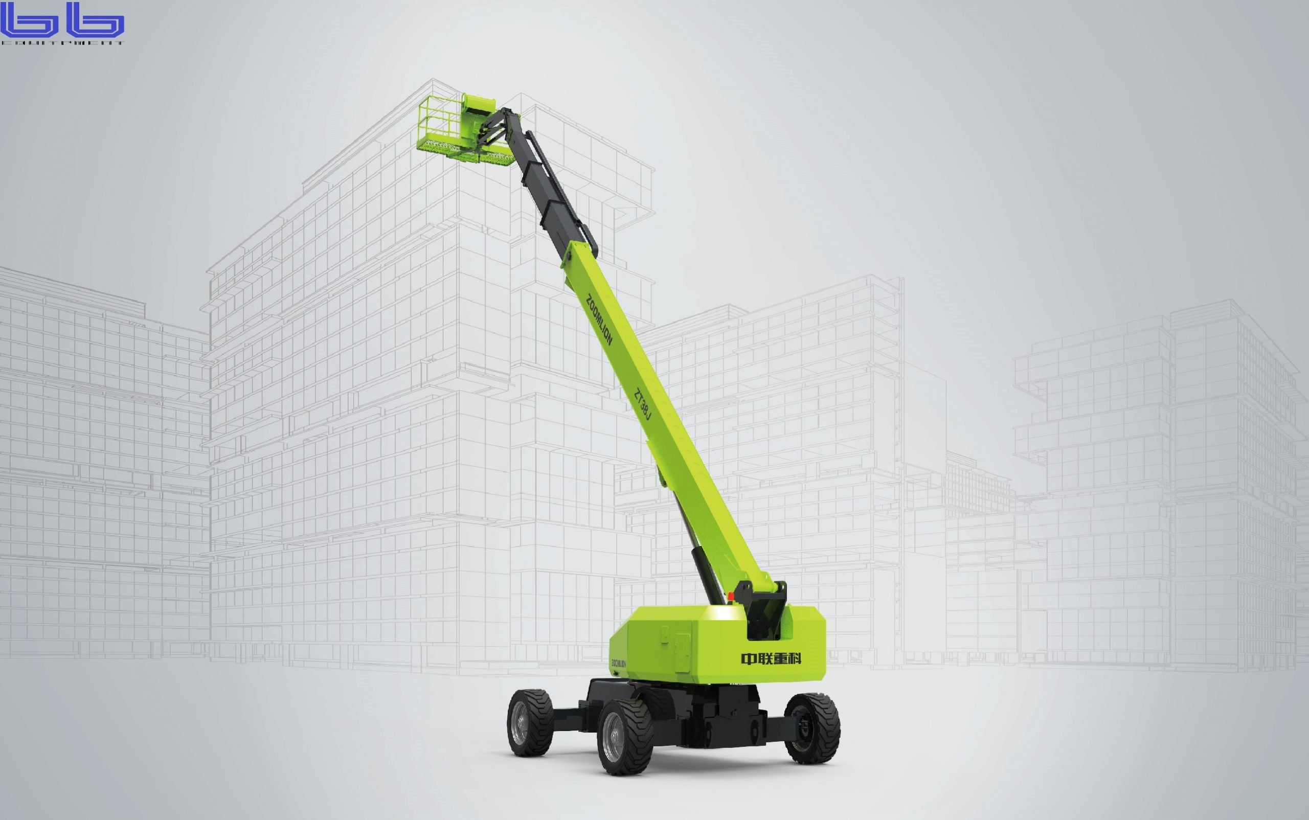 Xe nâng người boomlift có tầm với thẳng đứng 34 m -38m và tầm với ngang 23,5 m - 25m, cần nâng này có sức nâng kép 300/454 kg và 15 chức năng bảo vệ an toàn, đồng thời được trang bị điều khiển PLC và công nghệ CAN bus